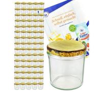Pot de confiture - MamboCat - TO 82 - 350 ml - Couvercle décor en bois - Lot de 75