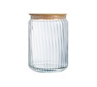 Pot de conservation 1L en verre avec couvercle bambou - Nova Jar - Luminarc