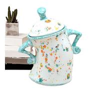 Pot de conservation des aliments : pot d'attitude, pots de bureau avec couvercle hermétique, support décoratif en céramique | Container de cuisine amusant, pot de rangement unique pour sandwich