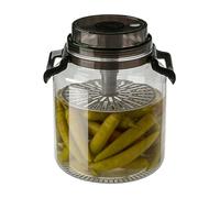 Pot De Cornichon - Crock De Fermentation | Bouteille De Cornichon Ronde Hermétique De 5 L Avec Joint Et Poignée De Type Presse, Grand Récipient De Stockage Pour Choucroute Et, Bidon En PET De Q