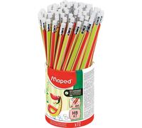 Maped – Crayons à papier d’apprentissage – Corps texturé, surface antidérapante, gomme blanche – Pot 72 gris