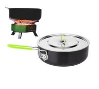 Pot de cuisine Camp - Ustensiles de cuisine portables pour pique-nique, poêle compacte sans bâton | Poignée de résistance à la chaleur pour une utilisation sûre, design multifonctionnel pour la