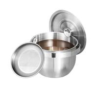Pot de cuisine de camping, bol de camp en acier inoxydable, équipement de cuisson en plein air, poignée pliable avec couvercle, grande capacité 3L, 1 ensemble, pour la randonnée de pêche au barbecue V