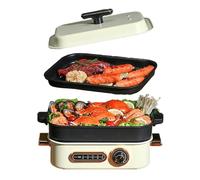 Pot de cuisson à domicile multifonctionnelle 6 en 1, 1400 W High Power, poêle à frire de type bouton de 4,5 L, contrôle de la température, conception de puissance automatique à haute température