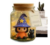 Pot de Décoration Halloween,Décoration de Sorcière au Chapeau en Bocal - Cadeau de Fête Halloween Pièce Maîtresse de Table Accessoires pour Salle de Bain Chambre Cuisine Salon Bureau