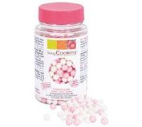 Pot de décors sucrés - Perle blanche et rose - Scrapcooking rose G