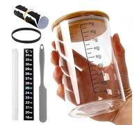 Pot de démarrage au levain, kit de démarrage au levain 900 ml, avec grattoir, bande de thermomètre, marqueur et étiquettes, fournitures de cuisson de pain au levain en verre, fermenteurs
