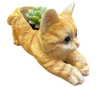 Pot De en Forme De Chat | Statue De Chat en Résine Planteur Décoration | Porte- De Ménage,pour Intérieur Extérieur Maison Bibliothèque Entrée Paysage Salon Bureau Seuil De Fines