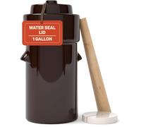 Pot de Fermentation de 4 Litres - Mijoteuse à Choucroute avec Couvercle, Poids et Pilon - Kit de Fermentation en céramique pour mariner le chou et les légumes Kimchi