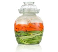 Pot de fermentation, récipient à cornichons 2, 5 L Pot de fermentation qualité alimentaire Récipients à kimchi traditionnels avec bouchon bol en verre transparent avec kit couvercle pour déca