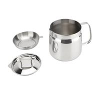 Pot de filtre à huile en acier inoxydable 304, conteneur de graisse de Bacon polyvalent de grande capacité, réservoir de filtre à huile pour fournitures de cuisine (1. Vinaigre)