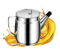 Pot de filtre à huile - Récipient en acier inoxydable de 2 L, récipient profond avec bec verseur facile | Bouteille séparateur de graisse de qualité supérieure pour usage culinaire en intérieur, équip