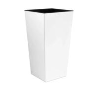 19 L Prosperplast Urbi Pot plastique haut carré 19 L avec réservoir en blanc, 45 (H) x 24 (L) x 24 (P) cms