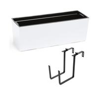Pot De Fleur A Suspendre Balcon Jardiniere De Balcon 56 Cm Blanc Brillant Multicolore
