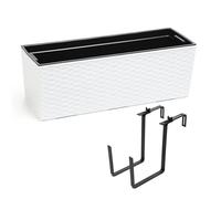 Pot De Fleur A Suspendre Balcon Jardiniere De Balcon 56 Cm Blanc Rattan Rato Multicolore