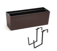 Pot De Fleur A Suspendre Balcon Jardiniere De Balcon 56 Cm Mokka Beige Rattan Rato Multicolore
