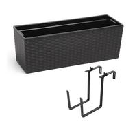 Pot De Fleur A Suspendre Balcon Jardiniere De Balcon 56 Cm Noir Rattan Rato Multicolore