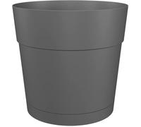 ARTEVASI Pot de fleurs rond CAPRI LARGE - Plastique - Réservoir d'eau - diamètre 40 cm - Anthracite - 39,1 x 39,1 x 37 cm