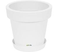 Pot de fleur avec soucoupe Diamètre 30 cm Jardinière blanche Plastique 11,5 L