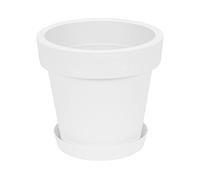 Pot de Fleur avec Soucoupe en Plastique Lofly, Classique, 35 cm diam, Blanc