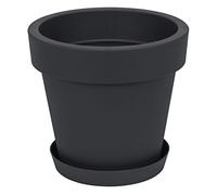 Pot de Fleur avec Soucoupe en Plastique Lofly, Classique, 50 cm diam, Anthracite