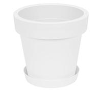 Pot de Fleur avec Soucoupe en Plastique Lofly, Classique, 50 cm diam, Blanc