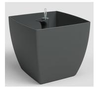 Pot de fleur avec système auto-arrosage SIENA SWS - Plastique - Anthracite - 40x40xH36cm - Int/Ext - Carré - ARTEVASI