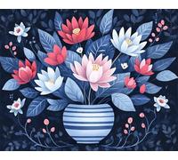 Pot de Fleur Bleu Puzzle de 1500 Pièces pour Adultes, 87x57cm Puzzles Classiques 1500 pièces Adultes, Puzzle Stimulant Parfait pour Les Soirées de Jeu