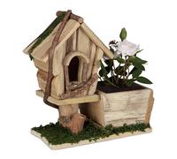 Pot de fleur bois jardinière décorative seau à plantes fait main 700 g naturel