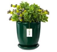 Pot de fleurs à fleurs avec soucoupe ronde 6 tailles et 12 couleurs céramique