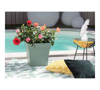 Pot de fleur carré - 32 x 32 x 32 cm - 22 l - vert laurier Eda Plastique