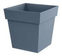 EDA Plastiques Pot de fleur carré Toscane 50 cm – 87 L – 49,5×49,5×H52,5 cm – Bleu jean
