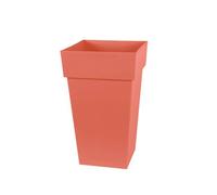 EDA – Pot de fleur carré Toscane 39x39xH65cm 62L – Orange terre battue