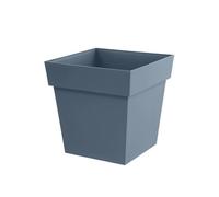 EDA Plastiques Pot de fleur carré Toscane 50 cm – 87 L – 49,5×49,5×H52,5 cm – Bleu jean