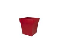 Pot de fleur carré Toscane 49,5 x H.52,5 cm - Rouge rubis -