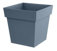 EDA Plastiques – Pot de fleurs carré Toscane 32 x 32 x 32 cm 22 L Bleu jean
