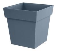 EDA Pot de fleur carré Toscane 38 L 39x39xH39 cm Zone de rétention d'eau Bleu jean