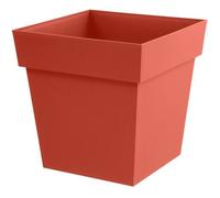 EDA Pot de culture carré Toscane – terre cuite au four orange – 39 x 39 x 39 cm, 38 L