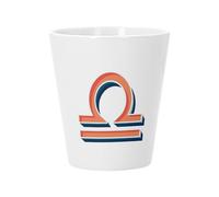 Pot de Fleur Céramique avec Trou de Drainage - Balance Signe astrologie Zodiaque Astres Métaphore Symbole Figure Allegorie - Petit Pot pour Cactus et Plante Grasse Hauteur 10cm Décoration Jardin