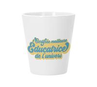 Pot de Fleur Céramique avec Trou de Drainage - Certifiée meilleure Educatrice l'univers Educateur Spécialisé - Petit Pot pour Cactus et Plante Grasse Hauteur 10cm Décoration Jardin Intérieur Imprimée