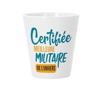 Pot de Fleur Céramique avec Trou de Drainage - Certifiée meilleure militaire l'univers Armee Terre Soldat - Petit Pot pour Cactus et Plante Grasse Hauteur 10cm Décoration Jardin Intérieur Imprimée en