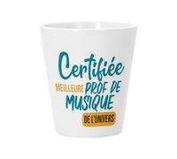 Pot de Fleur Céramique avec Trou de Drainage - Certifiée meilleure prof musique l'univers Instrument Rock Jazz Classique Conservatoire - Petit Pot pour Cactus et Plante Grasse Hauteur 10cm Décoration