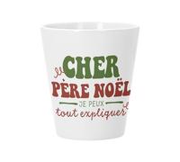 Pot de Fleur Céramique avec Trou de Drainage - Cher Père Noel Je Peux Tout Expliquer Noel Hiver Cadeau - Petit Pot pour Cactus et Plante Grasse Hauteur 10cm Décoration Jardin Intérieur Imprimée en