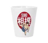 Pot de Fleur Céramique avec Trou de Drainage - Combat Sumo Lutte Japon Asie Culture - Petit Pot pour Cactus et Plante Grasse Hauteur 10cm Décoration Jardin Intérieur Imprimée en France