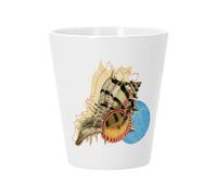 Pot de Fleur Céramique avec Trou de Drainage - Coquillage Minimaliste Collage Biologie Illustration Ancienne - Petit Pot pour Cactus et Plante Grasse Hauteur 10cm Décoration Jardin Intérieur Imprimée