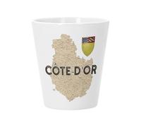 Pot de Fleur Céramique avec Trou de Drainage - Côte-d'Or 21 Departement Dijon Carte Ancienne Bourgogne - Petit Pot pour Cactus et Plante Grasse Hauteur 10cm Décoration Jardin Intérieur Imprimée en