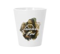 Pot de Fleur Céramique avec Trou de Drainage - Da Vinci Signature Peinture Peintre Inventeur Artiste Renaissance Dessin Architecture Sculpture - Petit Pot pour Cactus et Plante Grasse Hauteur 10cm