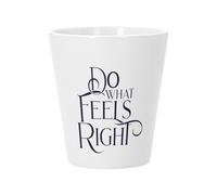 Pot de Fleur Céramique avec Trou de Drainage - Do What Feels Right Typographie Citation Message - Petit Pot pour Cactus et Plante Grasse Hauteur 10cm Décoration Jardin Intérieur Imprimée en France