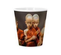 Pot de Fleur Céramique avec Trou de Drainage - Enfants Moines Bouddhiste Thailande Priere - Petit Pot pour Cactus et Plante Grasse Hauteur 10cm Décoration Jardin Intérieur Imprimée en France