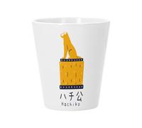 Pot de Fleur Céramique avec Trou de Drainage - Hachiko Chien Statue Japon Asie Culture - Petit Pot pour Cactus et Plante Grasse Hauteur 10cm Décoration Jardin Intérieur Imprimée en France